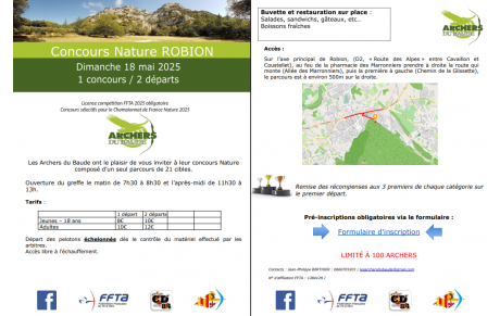 Inscriptions concours Nature Bonus 18 mai